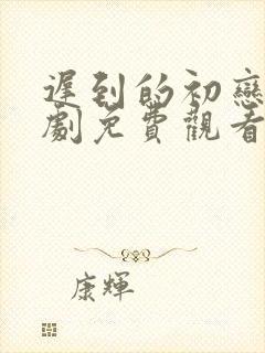 迟到的初恋电视剧免费观看全集高清