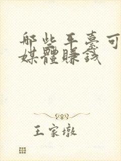 哪些平台可以自媒体赚钱