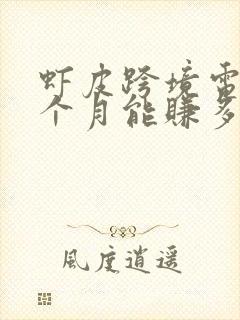 虾皮跨境电商一个月能赚多少钱