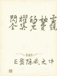 闪耀的她电视剧全集免费观看完整版封面