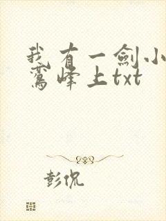 我有一剑小说青鸾峰上txt