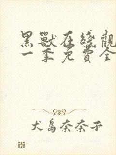 黑兽在线观看第一季免费全集