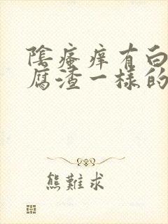 阴瘙痒有白色豆腐渣一样的东西封面