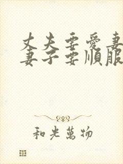 丈夫要爱妻子,妻子要顺服丈夫