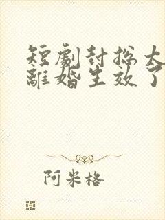 短剧封总太太的离婚生效了在线观看封面