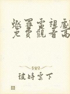 燃罪电视剧全集免费观看高清版封面