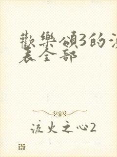 欢乐颂3的演员表全部