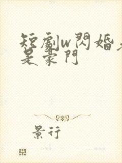 短剧w闪婚老公是豪门