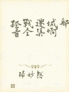 孤战迷城哪里能看全集啊