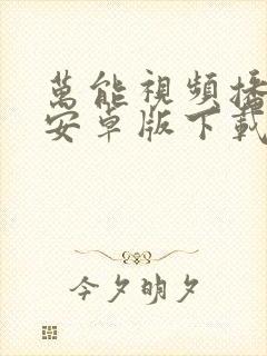 万能视频播放器安卓版下载