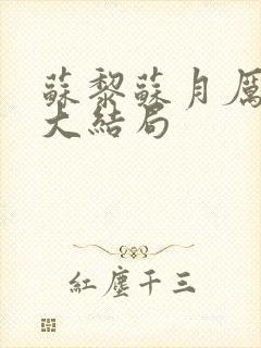 苏黎苏月厉寒霆大结局