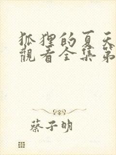 狐狸的夏天免费观看全集第一季