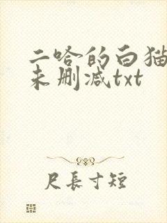 二哈的白猫师尊未删减txt