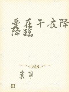 爱在午夜降临前降临