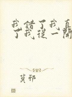 我错了我真的错了我从一开始就不应该