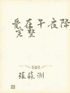 爱在午夜降临前 完整