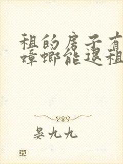 租的房子有很多蟑螂能退租吗