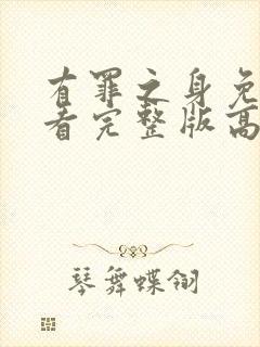 有罪之身免费观看完整版高清封面