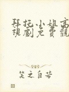 拜托小姐高清电视剧免费观看封面