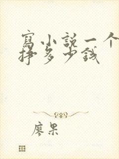 写小说一个月能挣多少钱