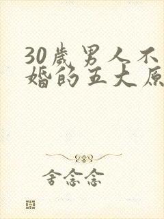 30岁男人不结婚的五大原因封面