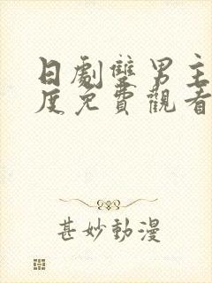 日剧双男主大尺度免费观看电视剧