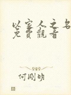 以家人之名高清免费观看