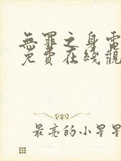 无罪之身电视剧免费在线观看封面