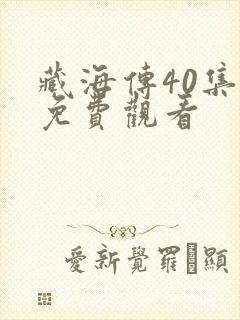 藏海传40集全免费观看封面