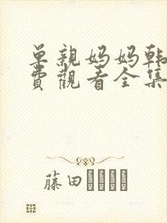 单亲妈妈韩剧免费观看全集电视剧