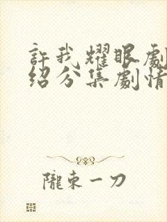 许我耀眼剧情介绍分集剧情介绍封面