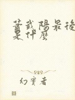 萧武阳最后结局是什么