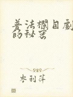 普法栏目剧妻子的秘密