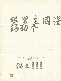 双男主国漫必看的30个