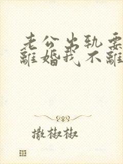 老公出轨要和我离婚我不离我应该怎样做