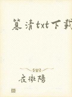 篡清txt下载