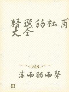 精选的杜甫名句大全