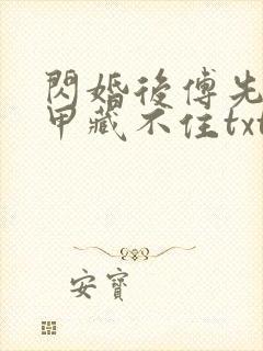 闪婚后傅先生马甲藏不住txt免费下载