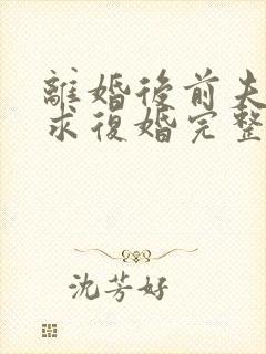 离婚后前夫哭着求复婚完整版封面