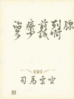 治疗前列腺需要多少钱啊