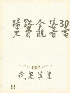 归路全集30集免费观看电视剧