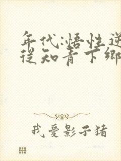 年代:悟性逆天从知青下乡开始封面