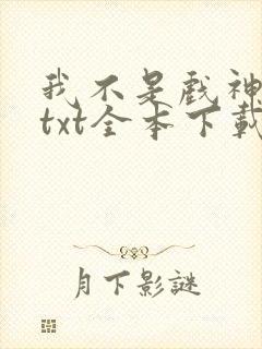 我不是戏神下载txt全本下载封面