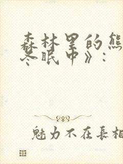 森林里的熊先生冬眠中》:封面