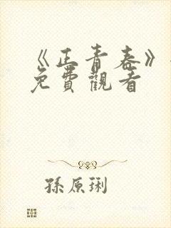 《正青春》全集免费观看