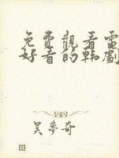 免费观看电视剧好看的韩剧封面