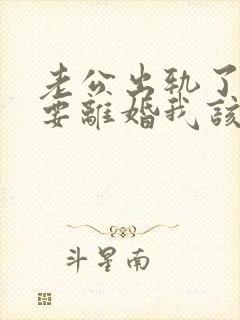 老公出轨了现在要离婚我该怎么做