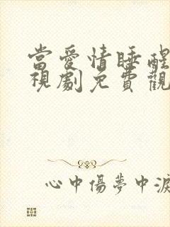 当爱情睡醒了电视剧免费观看