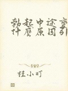 勃起中途变软是什么原因引起的