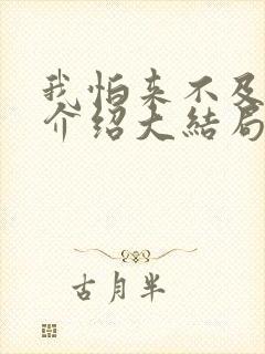 我怕来不及剧情介绍大结局